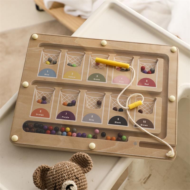 Magnetic Color & Number Maze: Wooden Montessori Sorting Toy – Shapes ...