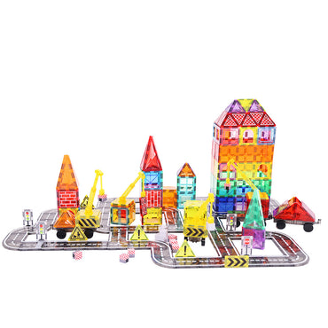 70-Piece Traffic Control Magnetic Tile Set