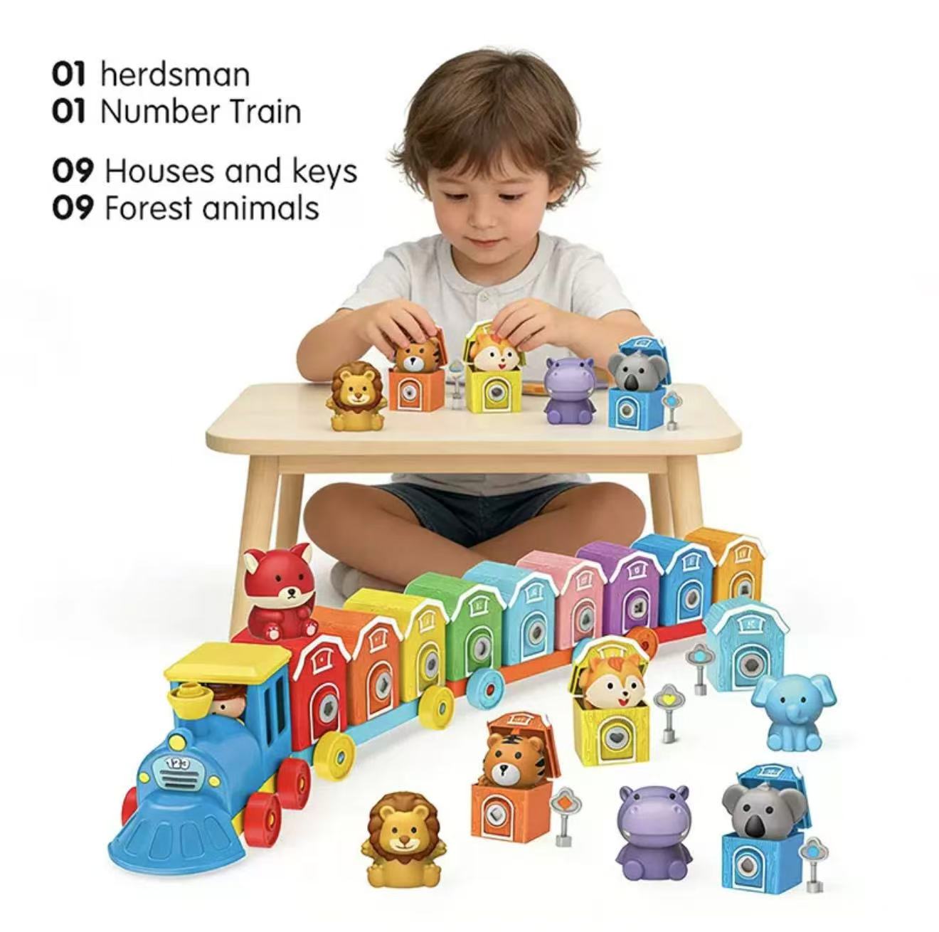 Match 'n Roll Forest Number Train - 20-Piece Educational Animal & Number Matching Toy Set for Toddlers 18+ Months