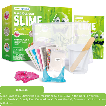 DIY Make Your Own Slime Kit – Glow-in-the-Dark Sensory Science Exploration Set for Kids