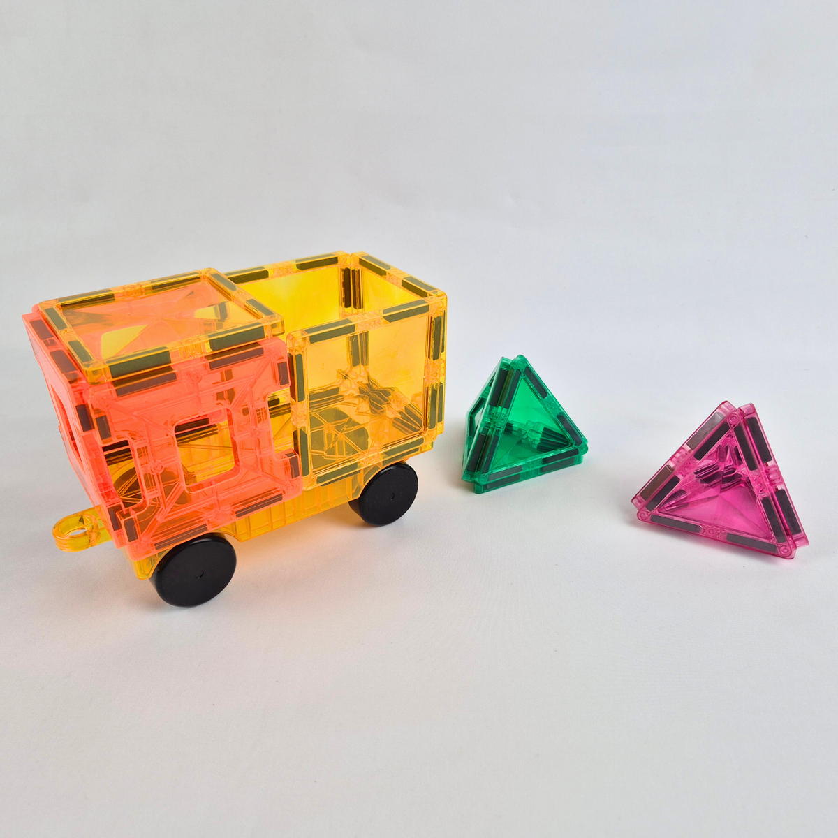 120-Piece Rainbow Magnetic Tiles Set (Connetix Compatible) | Shapes For ...