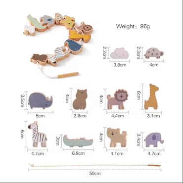 Wooden Animal Balancing & Threading Board